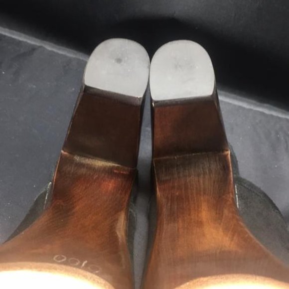 Coach Black Suede Janett Peep Toe Mules/Slides - Picture 10 of 11